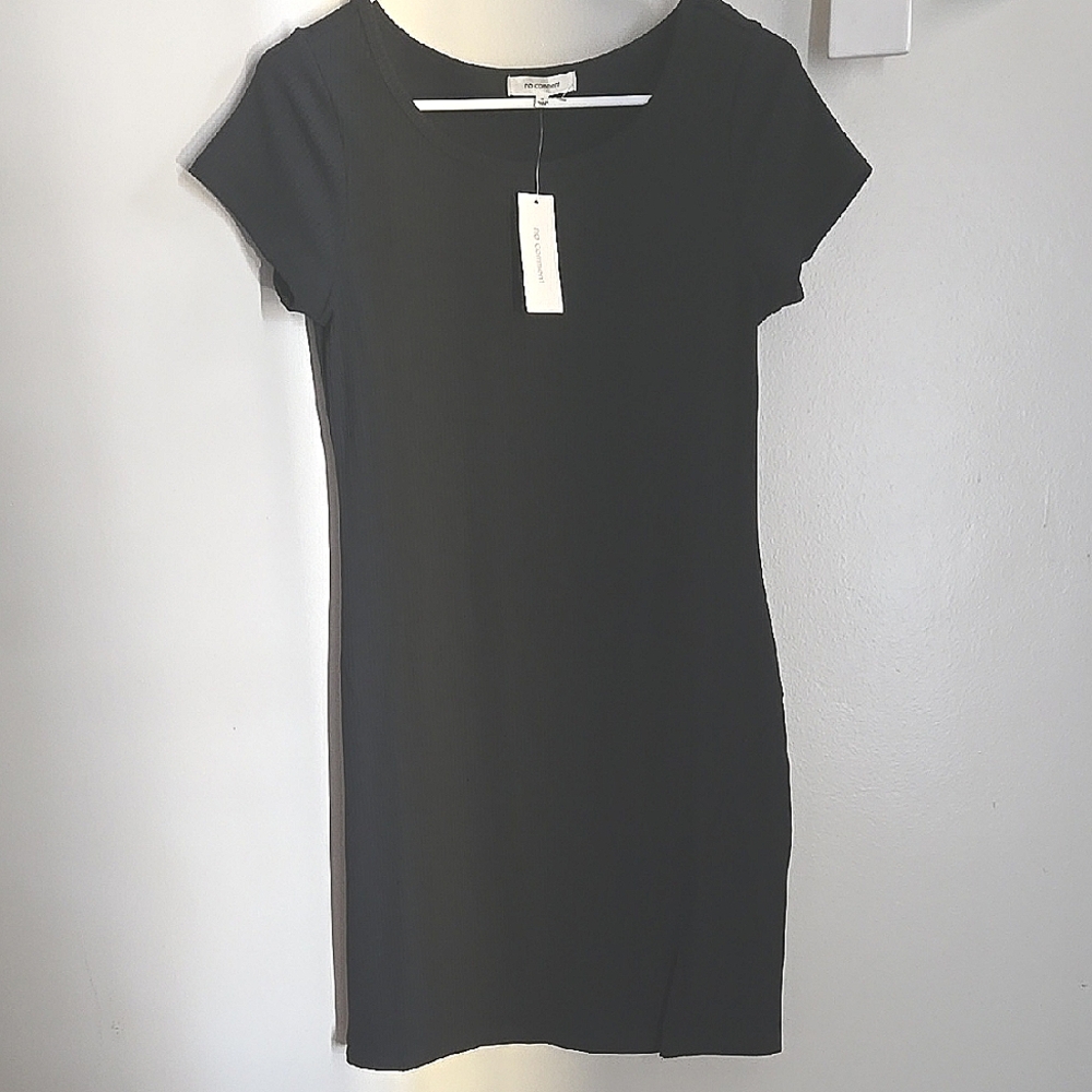 No Comment Short Sleeve Ribbed Mini Dress
